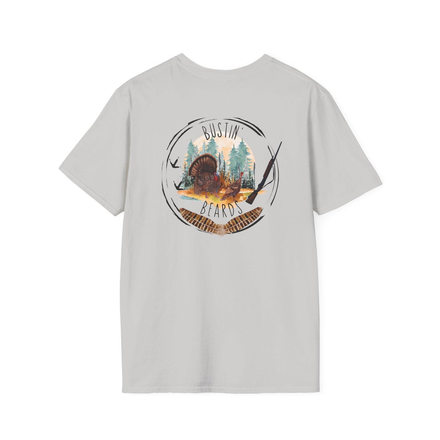 Bustin' Beards Turkey Hunter T-Shirt: Funny Outdoor Gift