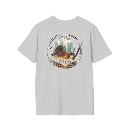 Bustin' Beards Turkey Hunter T-Shirt: Funny Outdoor Gift