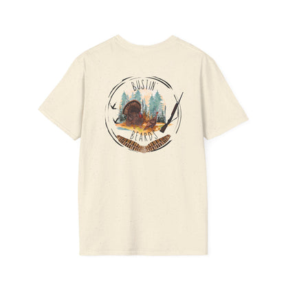Bustin' Beards Turkey Hunter T-Shirt: Funny Outdoor Gift