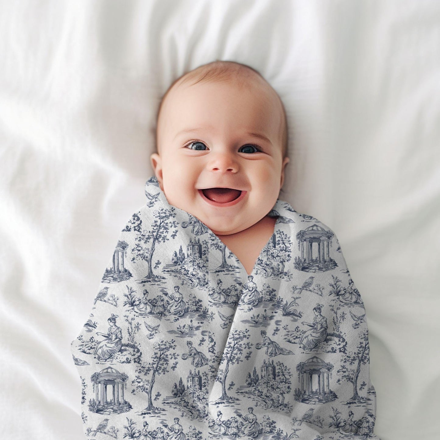 Chinoiserie Blanket Toile De Jouy Home Decor Blue White Toile Fleece Throw Blanket French Country Lap Blanket Chinoiserie Nursery Decor