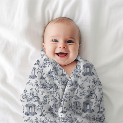 Chinoiserie Blanket Toile De Jouy Home Decor Blue White Toile Fleece Throw Blanket French Country Lap Blanket Chinoiserie Nursery Decor