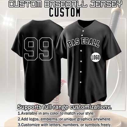 Personalized Custom Baseball Jersey with Team Name and Number Printed or Embroidered Logo Button Up Baseball Uniform for Fans and Players
