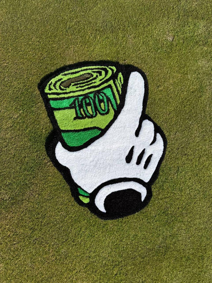 Handmade Money Rug: Acrylic Yarn Tufted Design (65x50 cm)