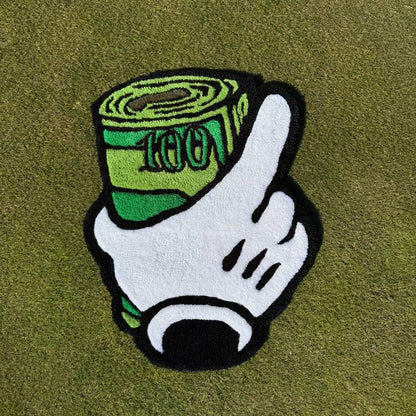 Handmade Money Rug: Acrylic Yarn Tufted Design (65x50 cm)