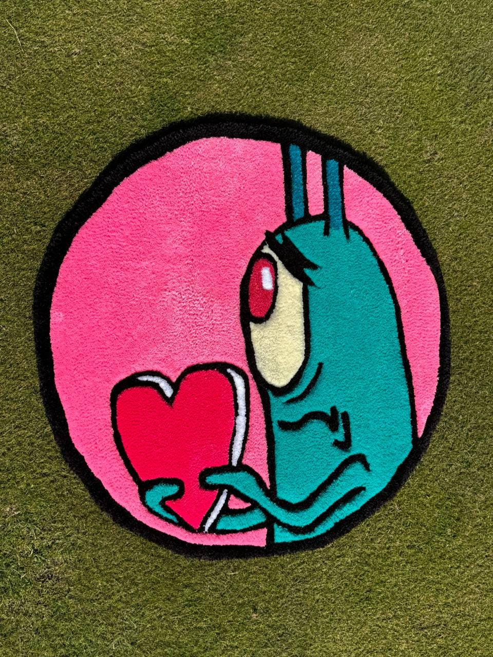 Plankton Rug: Handmade Tufted Acrylic Yarn Rug, Spongebob Decor