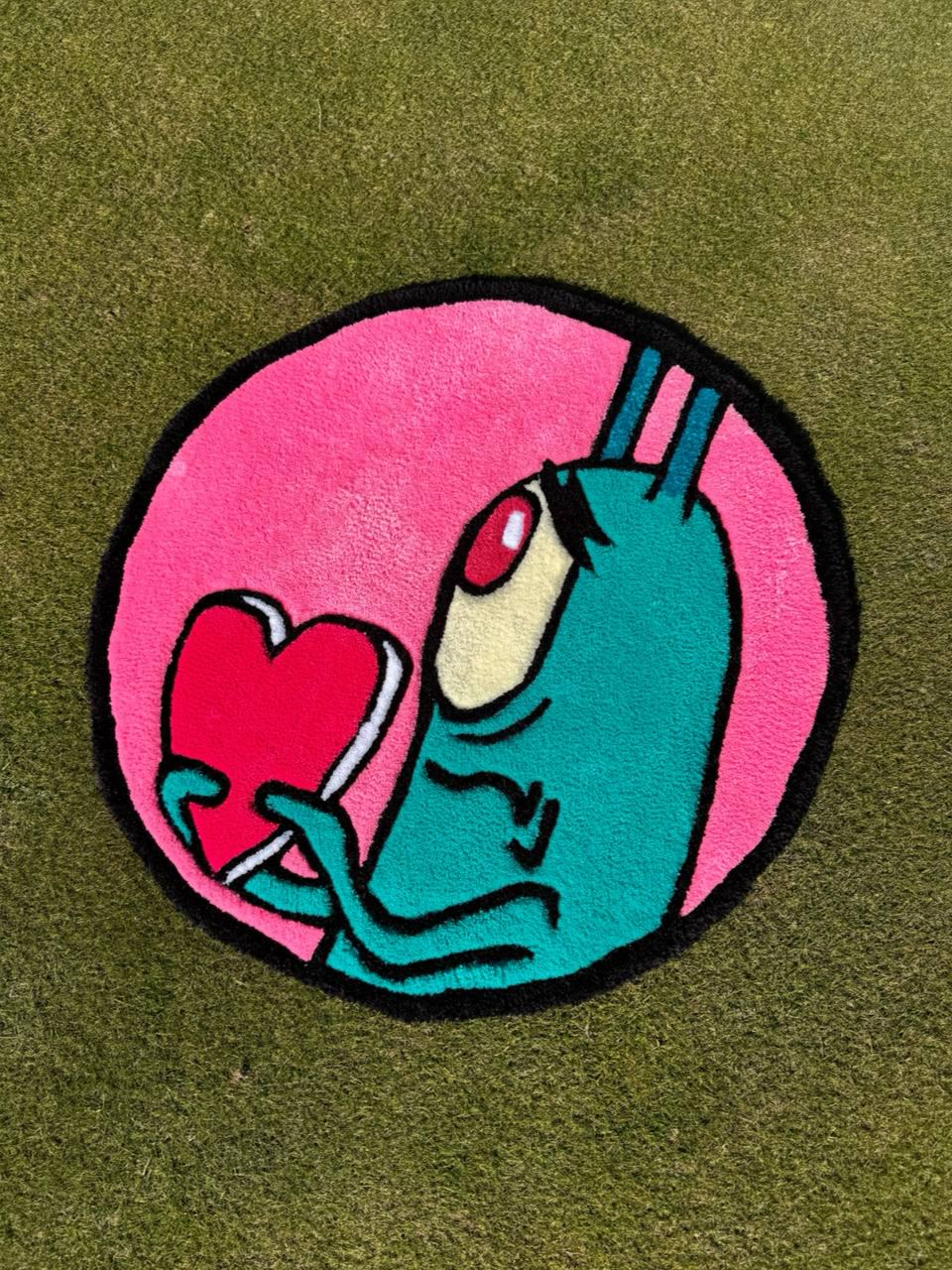 Plankton Rug: Handmade Tufted Acrylic Yarn Rug, Spongebob Decor