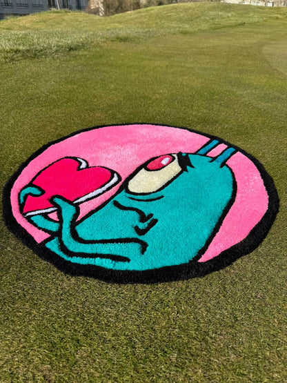 Plankton Rug: Handmade Tufted Acrylic Yarn Rug, Spongebob Decor