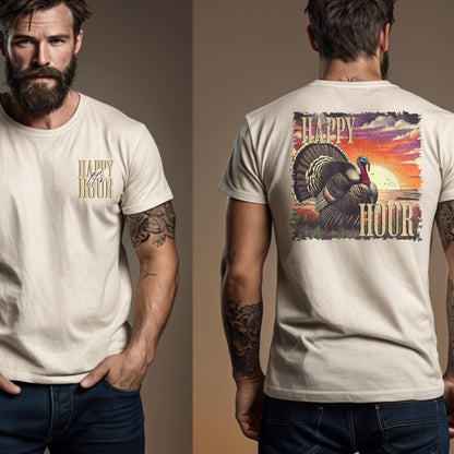 Happy Hour Turkey Hunting Shirt: Outdoorsman Gift