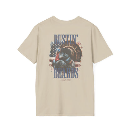 Patriotic Turkey Hunting T-Shirt: Bustin' Beards Apparel