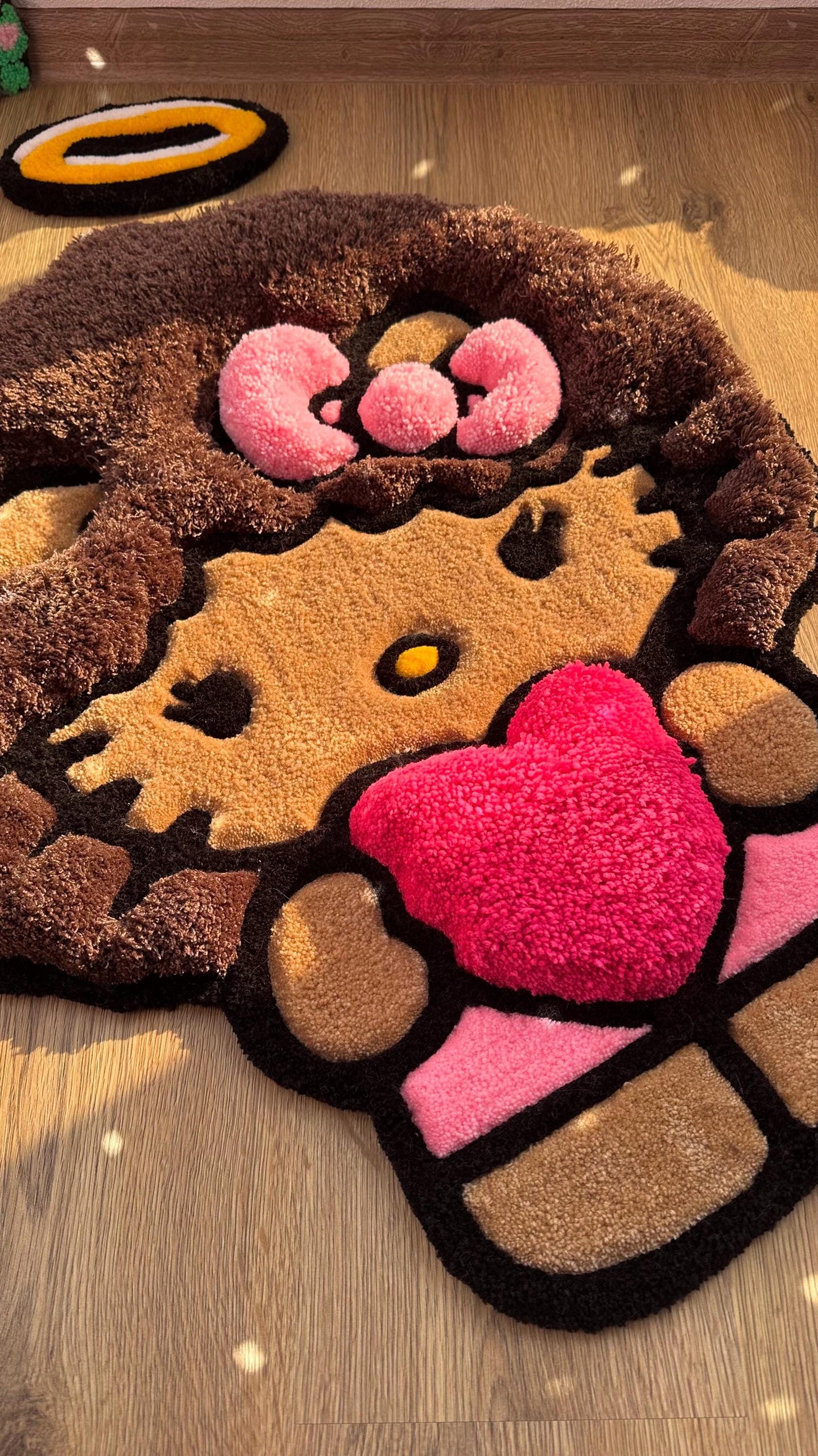 Afro Custom Kitty Tufted Rug – Super Puffy 3D Handmade Rug, Cute Carpet, Kawaii Girl Room Decor, Unique Gift for Her or Bedroom Mat