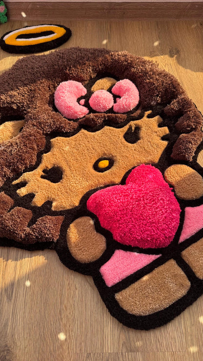 Afro Custom Kitty Tufted Rug – Super Puffy 3D Handmade Rug, Cute Carpet, Kawaii Girl Room Decor, Unique Gift for Her or Bedroom Mat