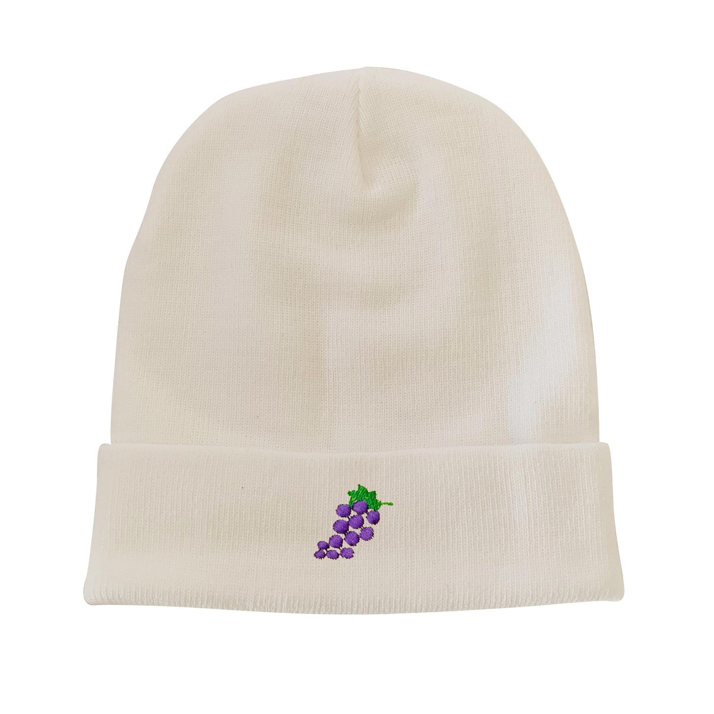 Grapes Embroidered Beanie Winter Beanie