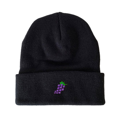 Grapes Embroidered Beanie Winter Beanie