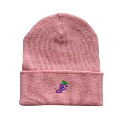 Grapes Embroidered Beanie Winter Beanie