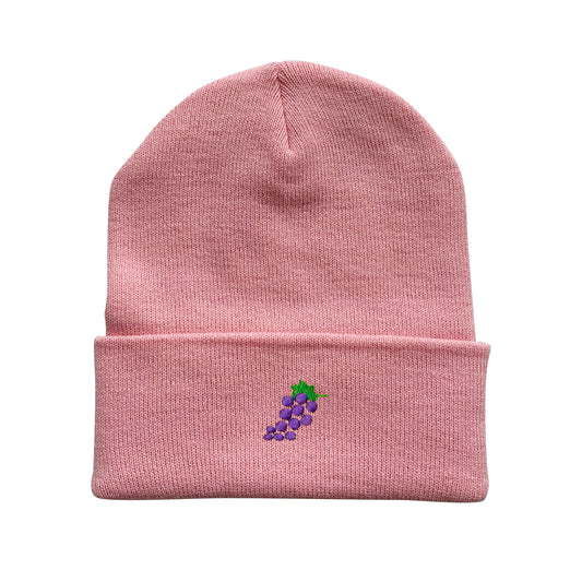 Grapes Embroidered Beanie Winter Beanie
