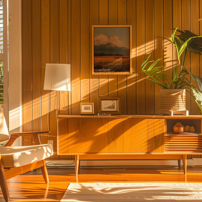 Bison Grazing in a Field Vintage Oil Painting Print Rustic Antique Retro Buffalo Print Rocky Mountain Poster Western Cabin Cottage Wall Art