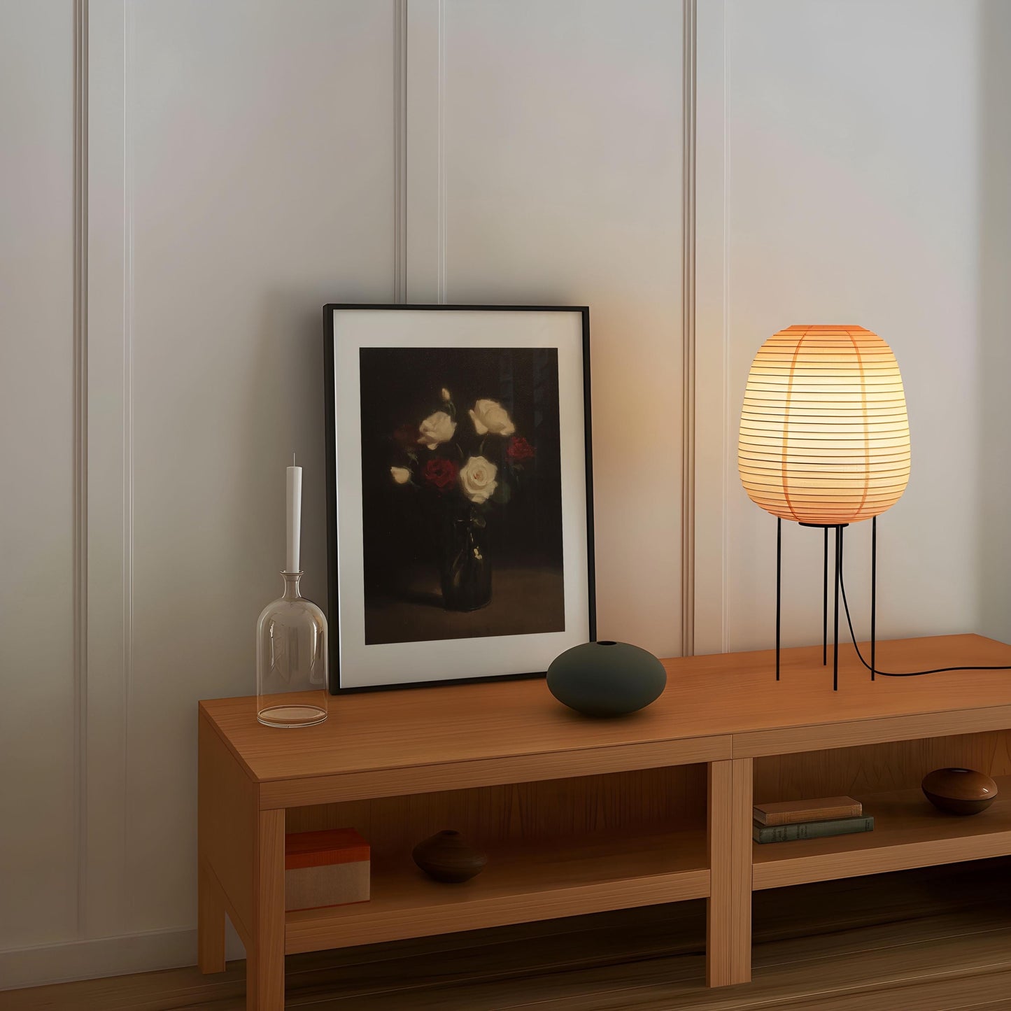 Vase of Roses Vintage Oil Painting Print Neutral French Styled Floral Bouquet Print Dark Gothic Botanical Illustration Farmhouse Chic Poster