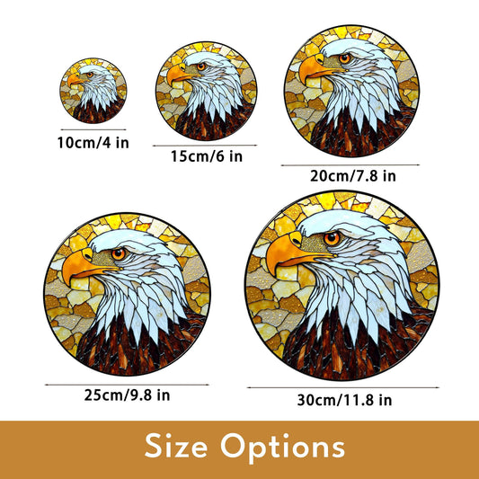 Bald Eagle Stained Glass Suncatcher – Patriotic Window Decor – Gift for Veterans, Dad, or Nature Lovers