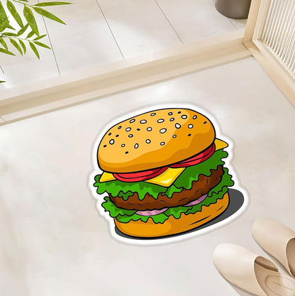 Rug Stacked Style: The Playful Burger Statement Rug for the Ultimate Food Lover's Space Polyester Rug