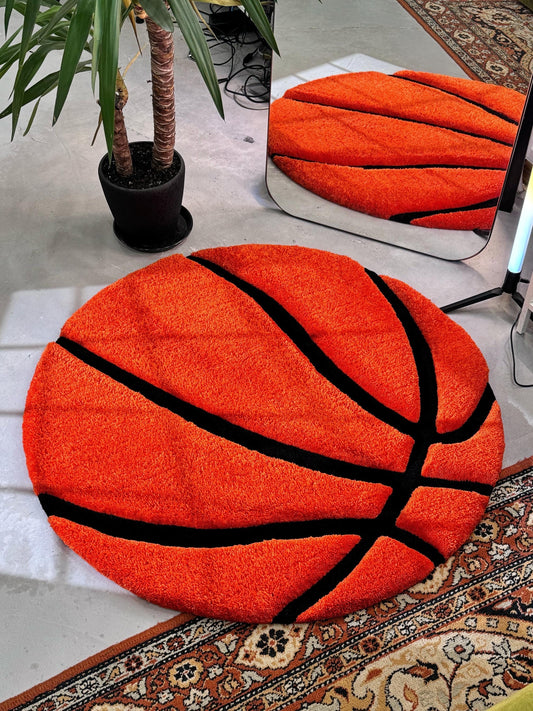 Basketball 3D Rug, 3D Fluffy Ball, Sports Fun Gift, Teenager Room Decor, Game Room Decor, Basketball Player gift, Christmas Gift