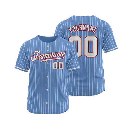 Custom Pinstripe Baseball Jersey, Personalized Team Name Number Logo, Blue Gold Shirt for Men Women Youth Kids, Baseball Softball Gift
