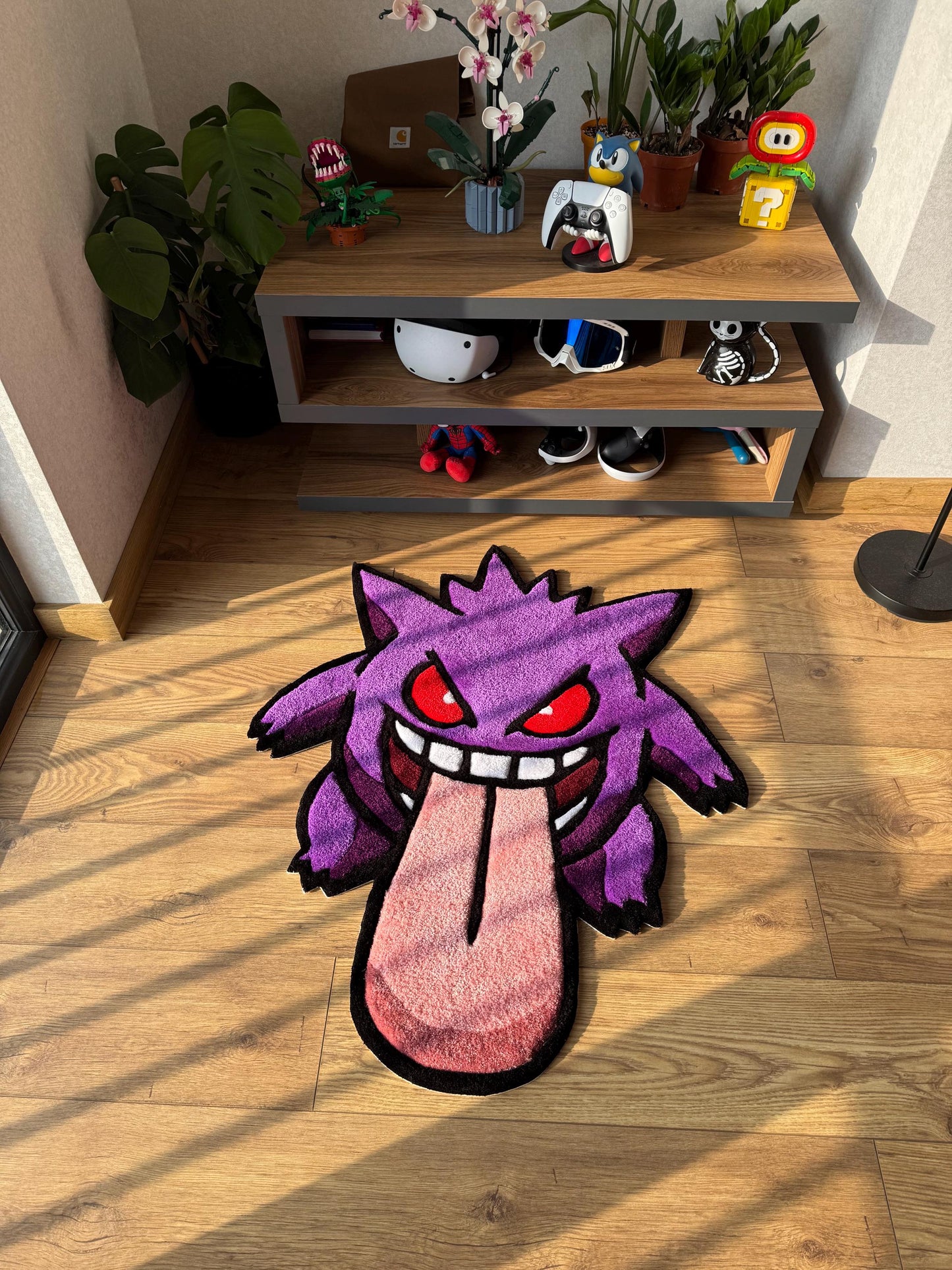 Gengar Rug: Handmade Tufted Wool Custom Design