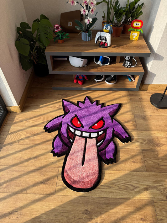 Gengar Rug: Handmade Tufted Wool Custom Design