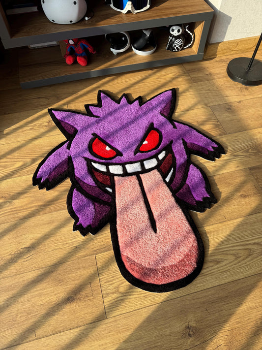 Gengar Rug: Handmade Tufted Wool Custom Design
