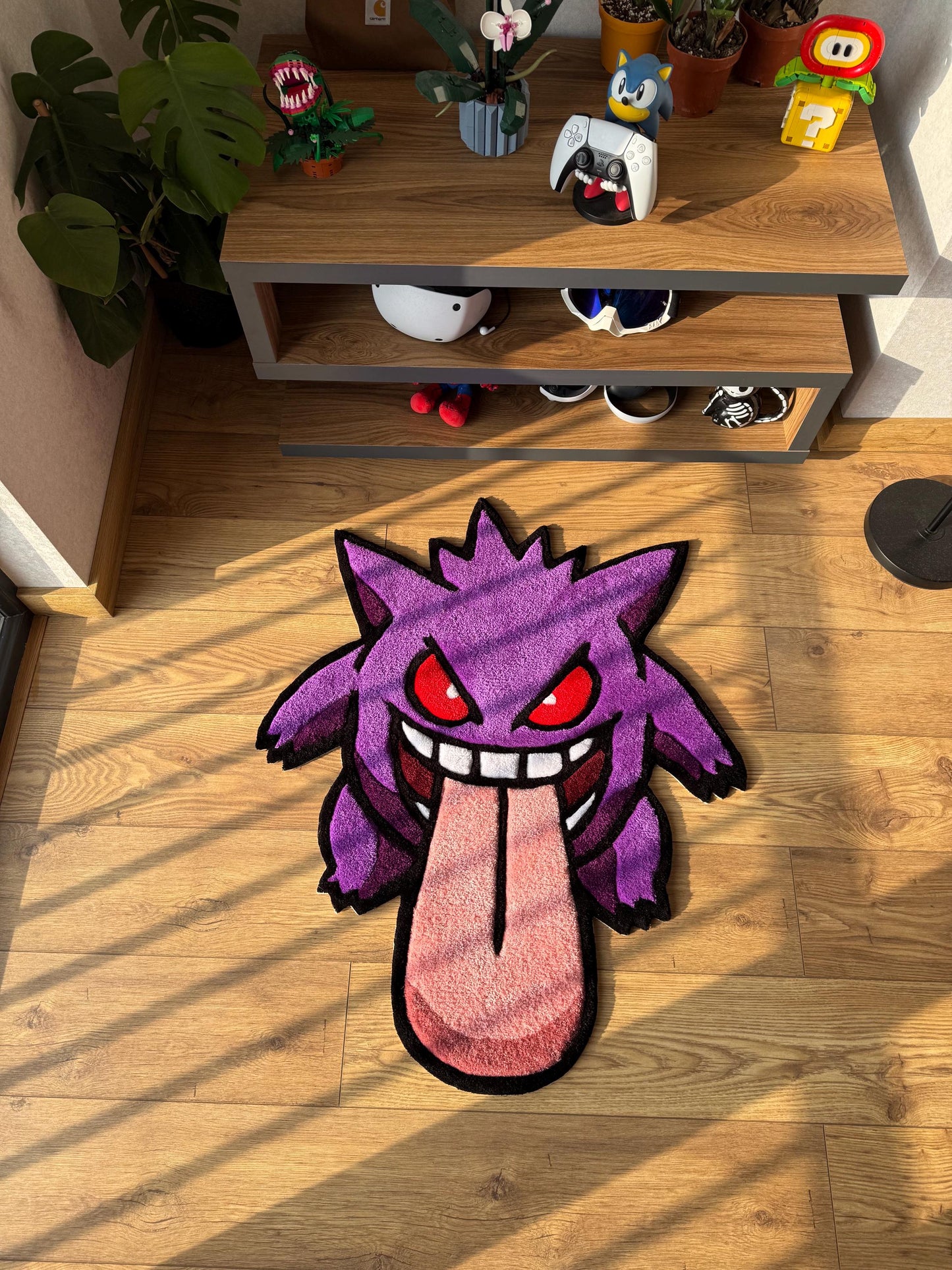 Gengar Rug: Handmade Tufted Wool Custom Design