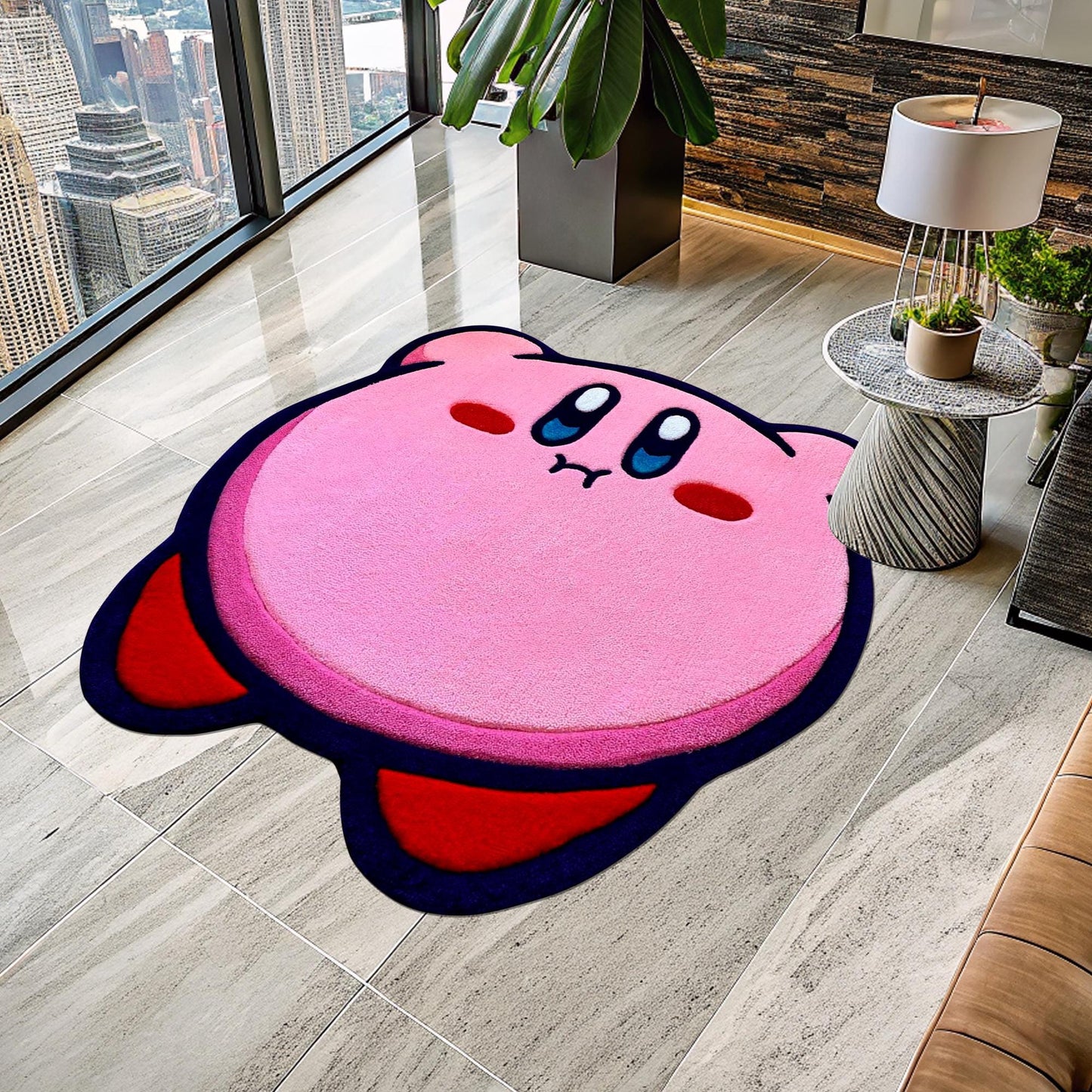 Kirby Rug, Cute Rug, Gift for Daughter, Video Game Characters, Kirby Game Rug, Pink Rug, Kids Room Rug, Area Rug, Tufted Look Printed Rug