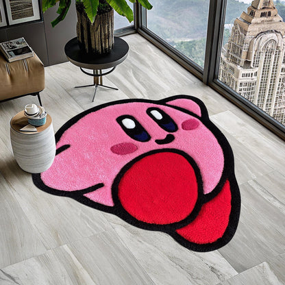 Kirby Rug, Cute Rug, Gift for Daughter, Video Game Characters, Kirby Game Rug, Pink Rug, Kids Room Rug, Area Rug, Tufted Look Printed Rug