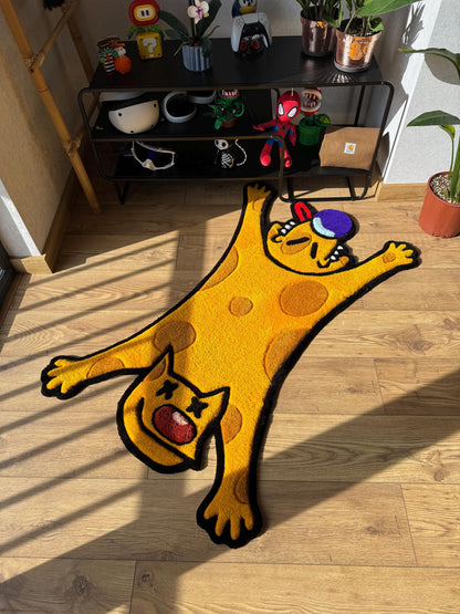 Handmade Tufted Wool Rug: Custom Cat Dog Carpet Decor