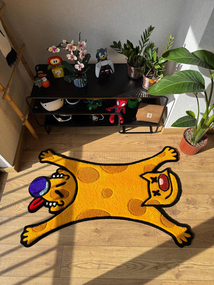 Handmade Tufted Wool Rug: Custom Cat Dog Carpet Decor
