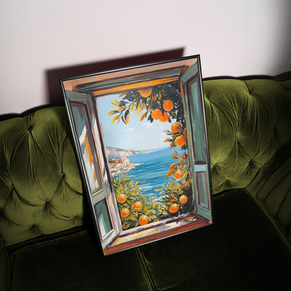 Open Window Henri Matisse Print, Henri Matisse Style Fauvism Painting, Modern Exhibition, Mediterranean Sea, Orange Tree, Coastal View Town
