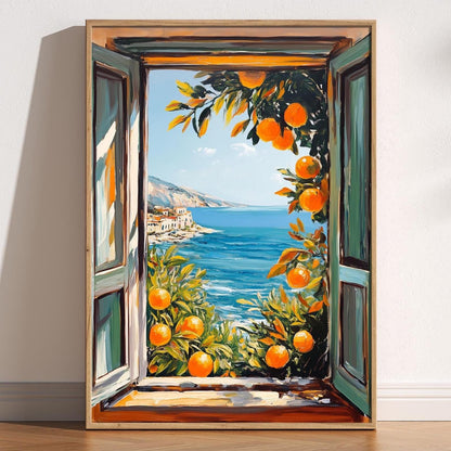 Open Window Henri Matisse Print, Henri Matisse Style Fauvism Painting, Modern Exhibition, Mediterranean Sea, Orange Tree, Coastal View Town