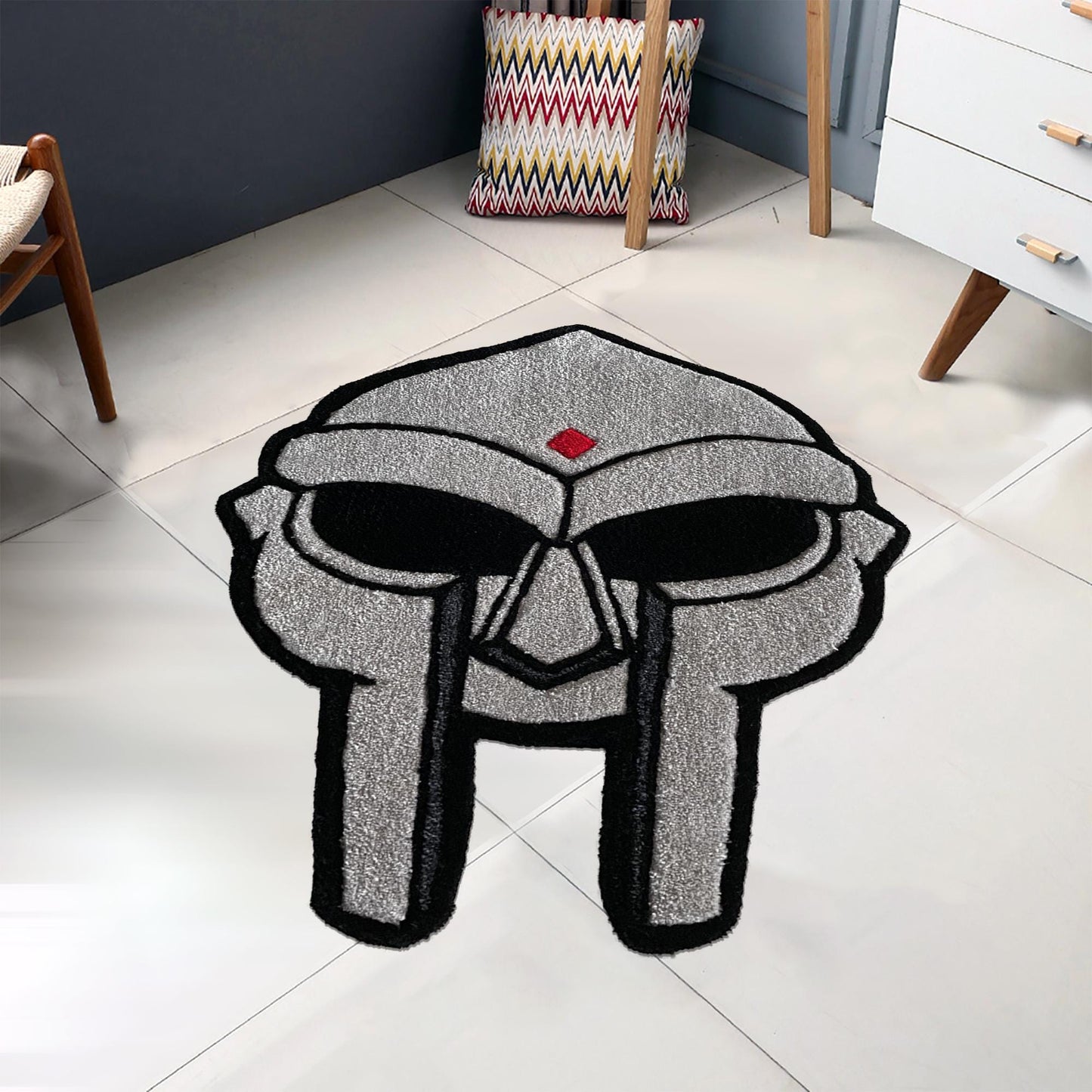 Mf Doom Rug, Doctor Doom Rug, Quasimoto Rug, Quasimoto 'Lord Quas', Quasimoto Inspired Rug, Hip Hop Rug, Area Rug,  Tufted Look Printed Rug
