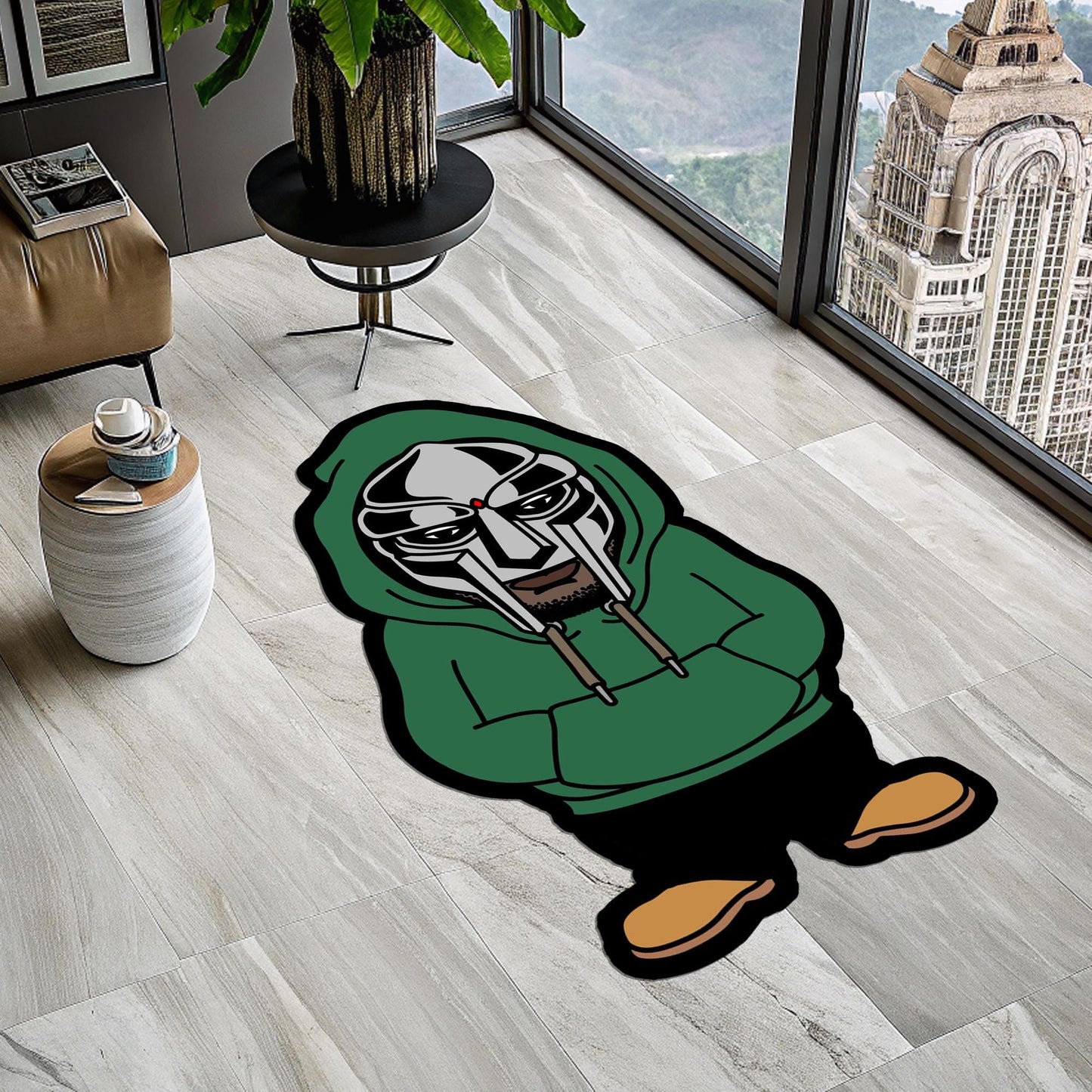 Quasimoto 'Lord Quas', Doctor Doom Rug, Quasimoto Rug, Doom Rug, Mf Doom Rug, Quasimoto Inspired Rug, Hip Hop Rug, Tufted Look Printed Rug