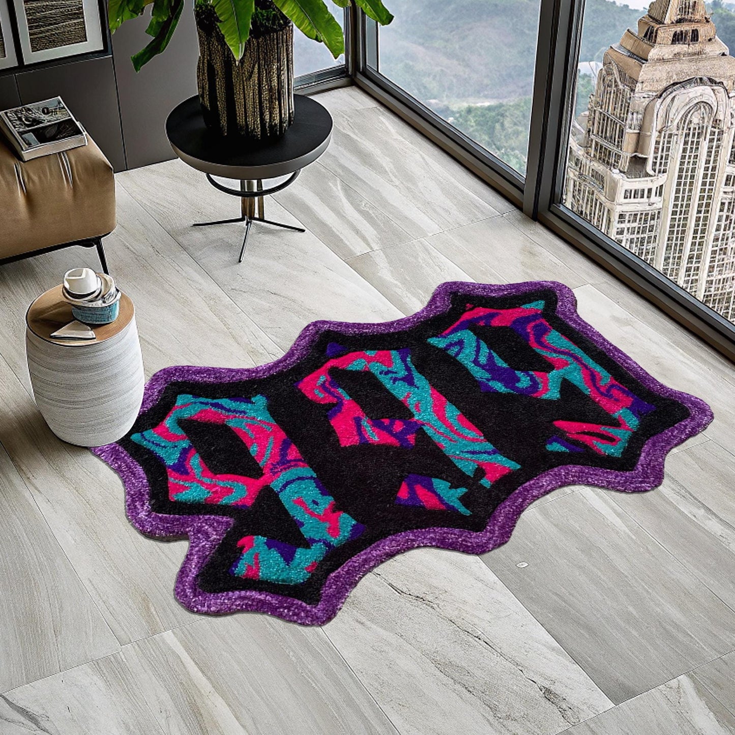 Rapper Rug, Music Rug, 999 Rug, Juice Wrld 999 Rug, Classic Car Rug, Car Rug, Shaped Rug, Juice Wrld Album Cover, Tufted Look Printed Rug