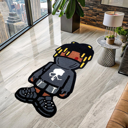 999 Rug, Juice Wrld 999 Rug, Car Rug, Classic Car Rug, Shaped Rug, Rapper Rug, Music Rug, Juice Wrld Album Cover, Tufted Look Printed Rug