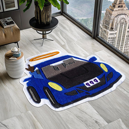 Juice Wrld 999 Rug, 999 Rug, Car Rug, Classic Car Rug, Shaped Rug, Rapper Rug, Music Rug, Juice Wrld Album Cover, Tufted Look Printed Rug