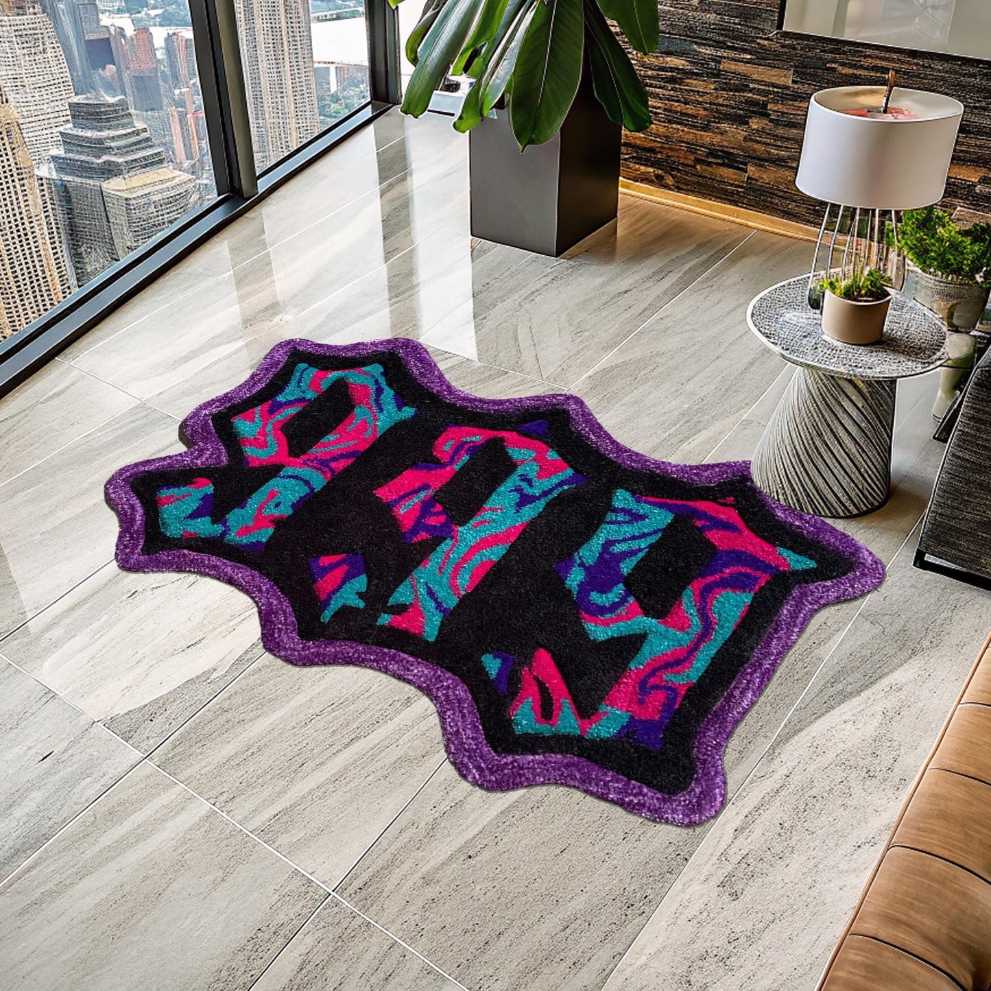 Juice Wrld 999 Rug, 999 Rug, Car Rug, Classic Car Rug, Shaped Rug, Rapper Rug, Music Rug, Juice Wrld Album Cover, Tufted Look Printed Rug
