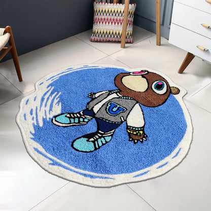 Kanye West Dropout Bear Rug, Bear Rug, Kanye West Bear Rug, Kanye West CD Rug, CD Rug, Music Album Rug, Music Decor, Tufted Look Printed Rug