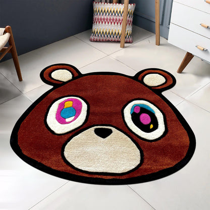 Kanye West Dropout Bear Rug, Bear Rug, Kanye West Bear Rug, Kanye West CD Rug, CD Rug, Music Album Rug, Music Decor, Tufted Look Printed Rug