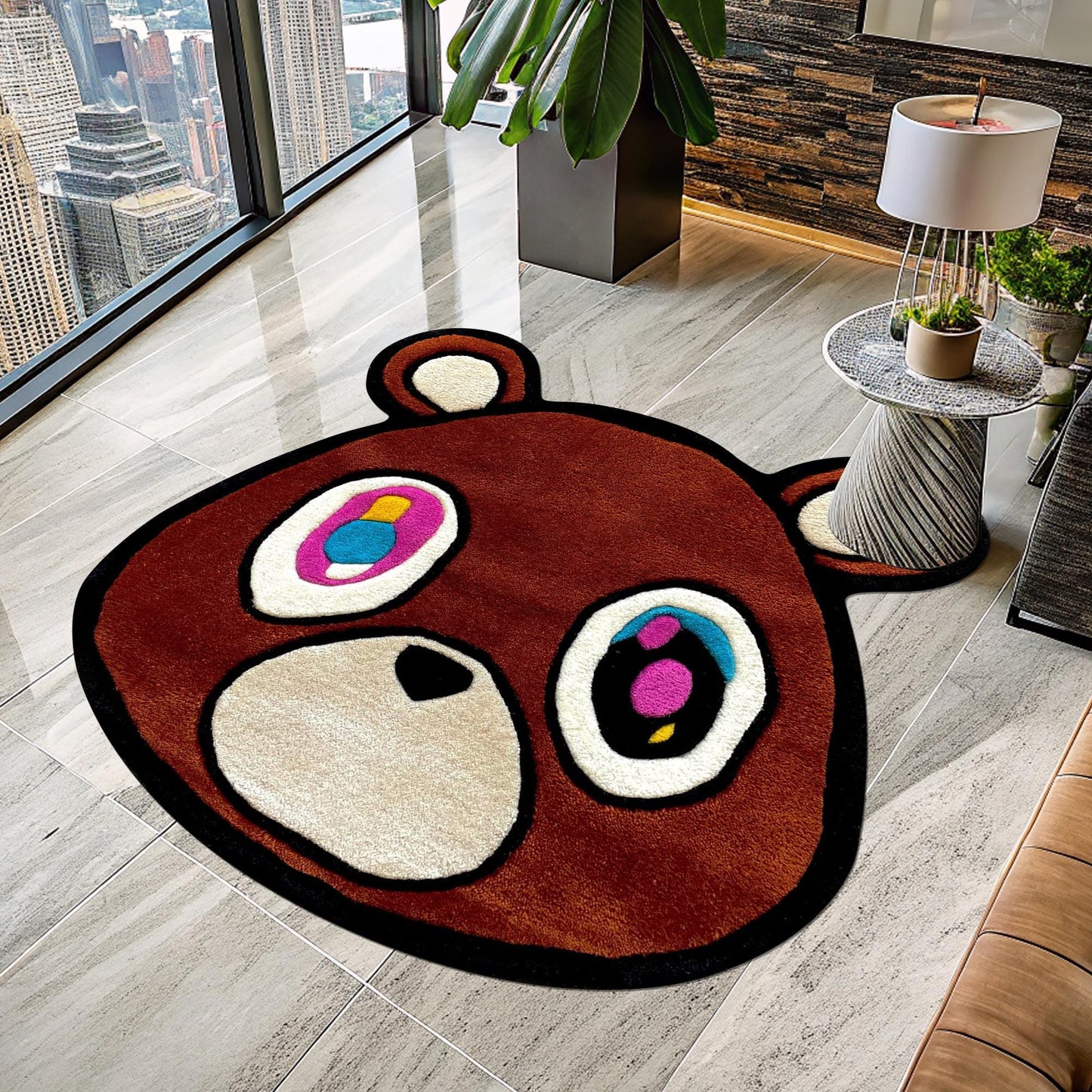 Bear Rug, Kanye West Bear Rug, Kanye West Dropout Bear Rug, Kanye West CD Rug, CD Rug, Music Album Rug, Music Decor, Tufted Look Printed Rug