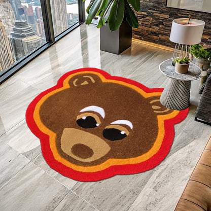 Bear Rug, Kanye West Bear Rug, Kanye West Dropout Bear Rug, Kanye West CD Rug, CD Rug, Music Album Rug, Music Decor, Tufted Look Printed Rug