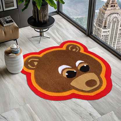 Kanye West Bear Rug, Bear Rug, Kanye West Dropout Bear Rug, Kanye West CD Rug, CD Rug, Music Album Rug, Music Decor, Tufted Look Printed Rug