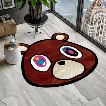Kanye West CD Rug, CD Rug, Music Album Rug, Kanye West Bear Rug, Bear Rug, Kanye West Dropout Bear Rug, Music Decor, Tufted Look Printed Rug