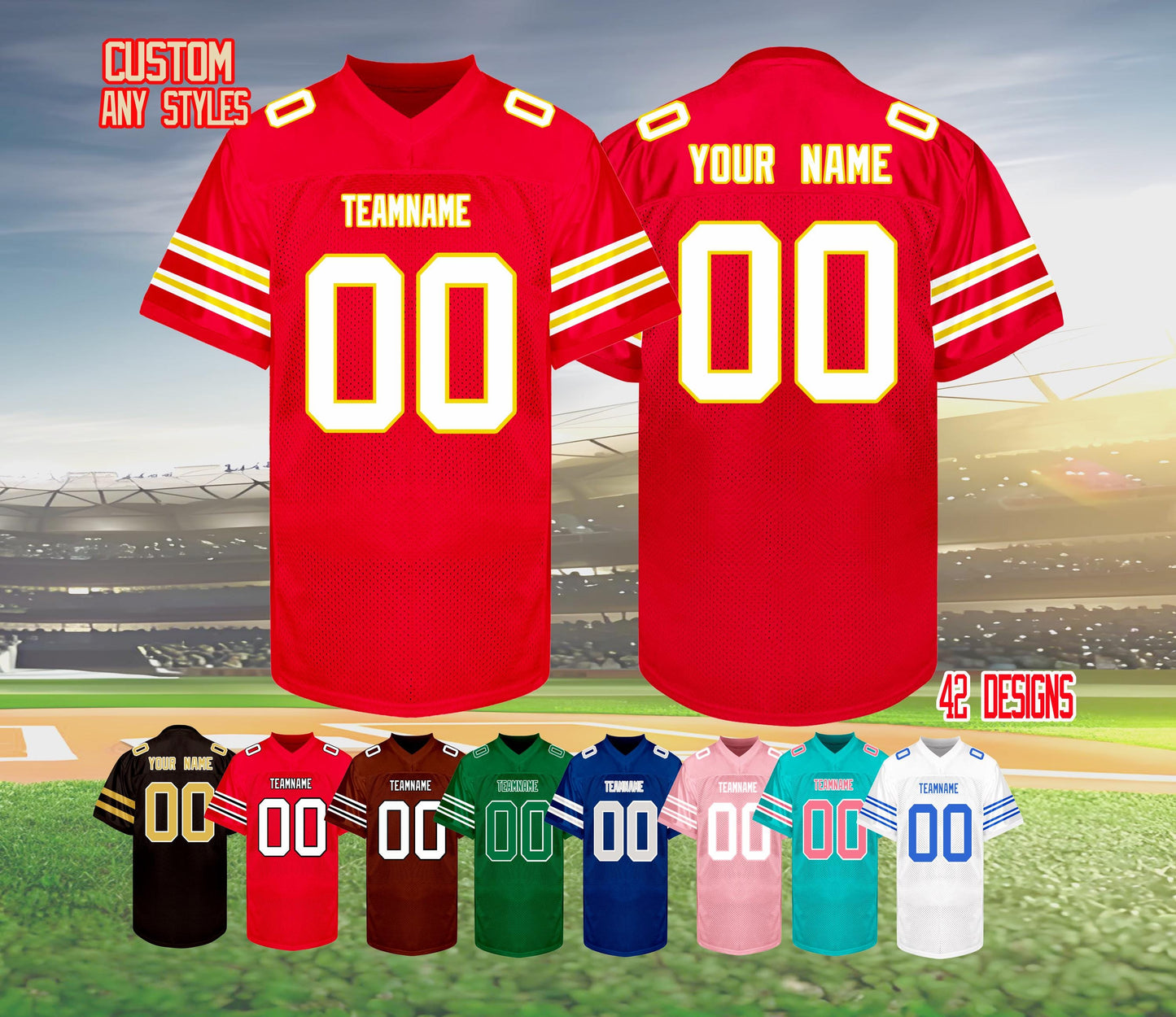 Custom Football jersey,stitched Name Number logo,custom any colors,Team sports uniform,Wedding gift for Men Women youth kid Lions fans bride