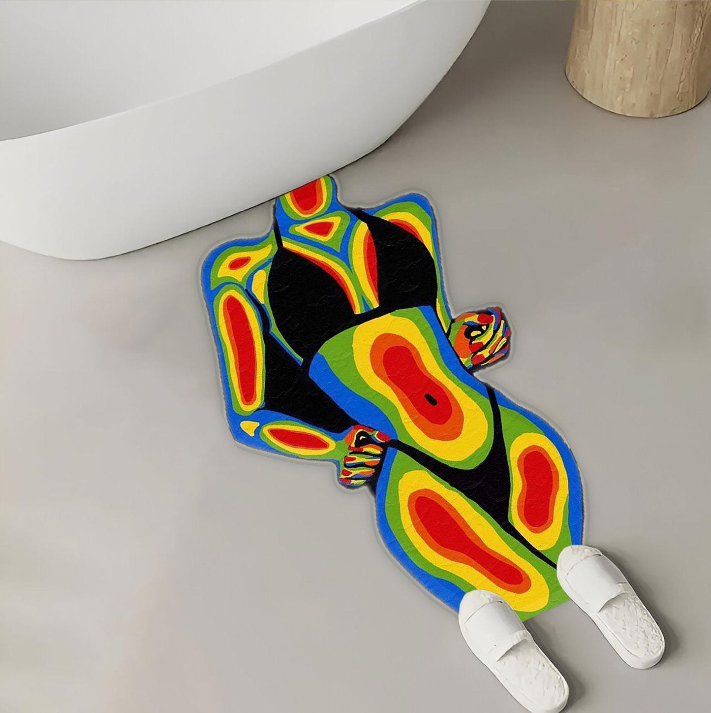 Bold & Chic Abstract Silhouette Rug -Edgy- Statement Piece Floor Covering for Stylish Homes