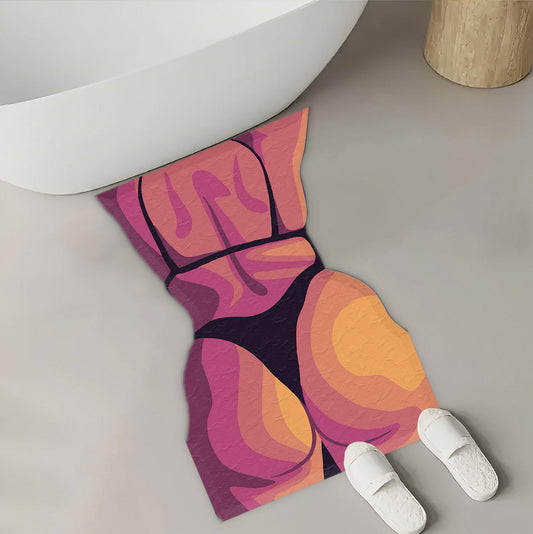 Bold & Chic Abstract Silhouette Rug -Edgy- Statement Piece Floor Covering for Stylish Homes